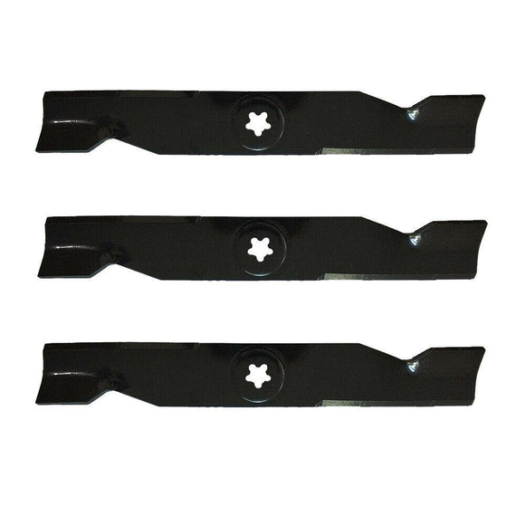 3-Pack Husqvarna YTH 2448 (96015000102) (2005-03) Ride Mower High Lift Blade Compatible Replacement